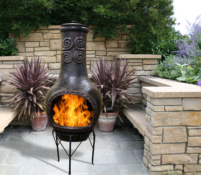 chimenea outdoor heating fire place patio
