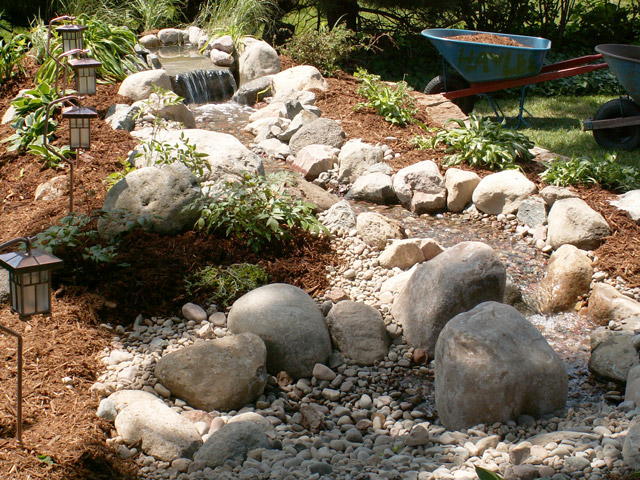 diy backyard waterfall