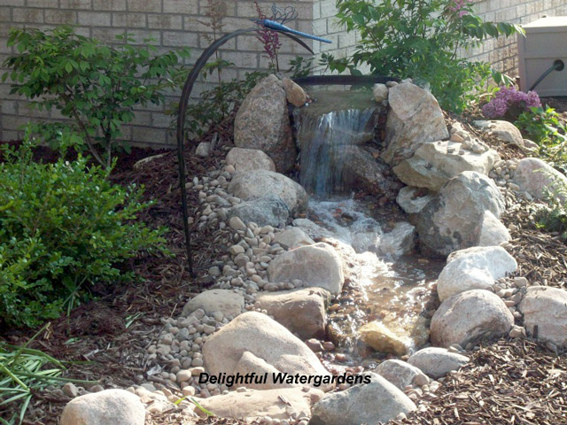 diy backyard waterfall