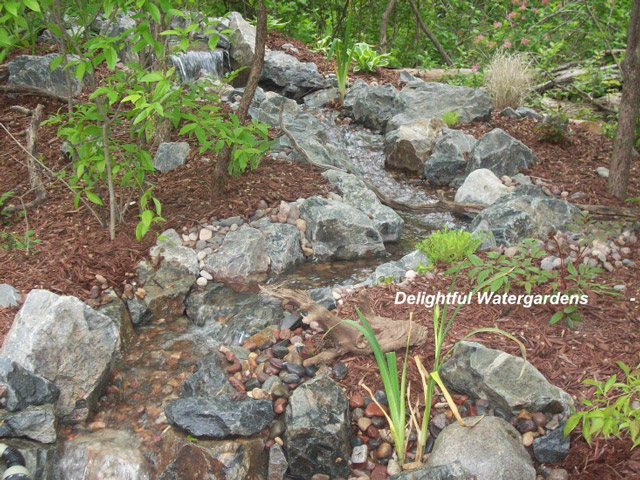 diy backyard waterfall